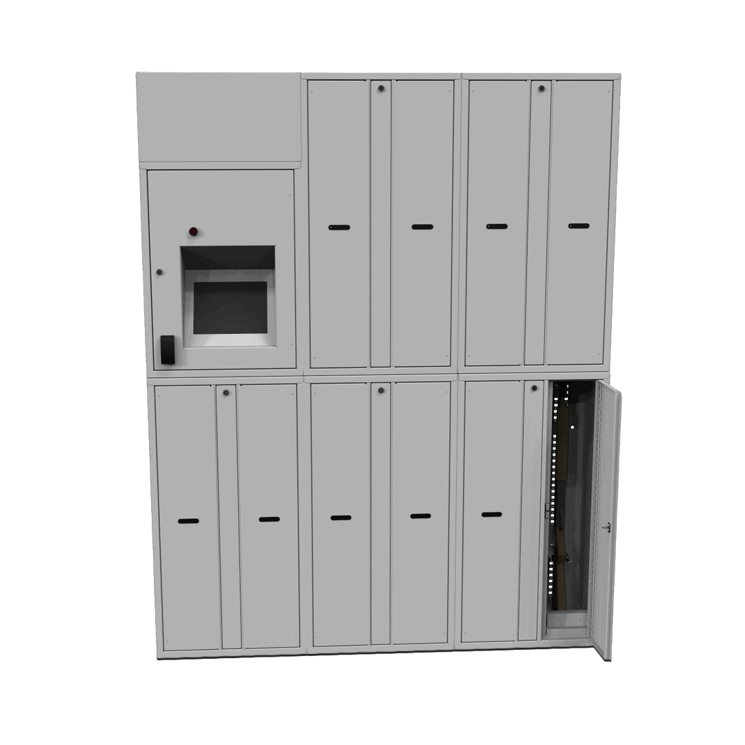 E-locker outfitted for long gun storage