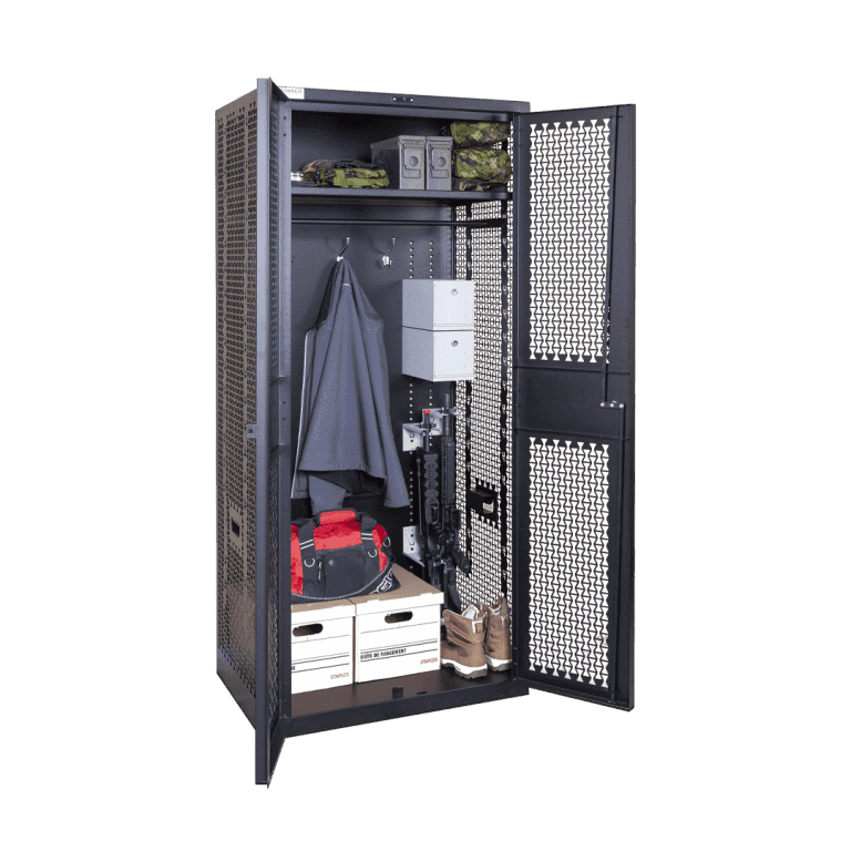military grade gear locker with DASCO universal back panel for attachable storage components