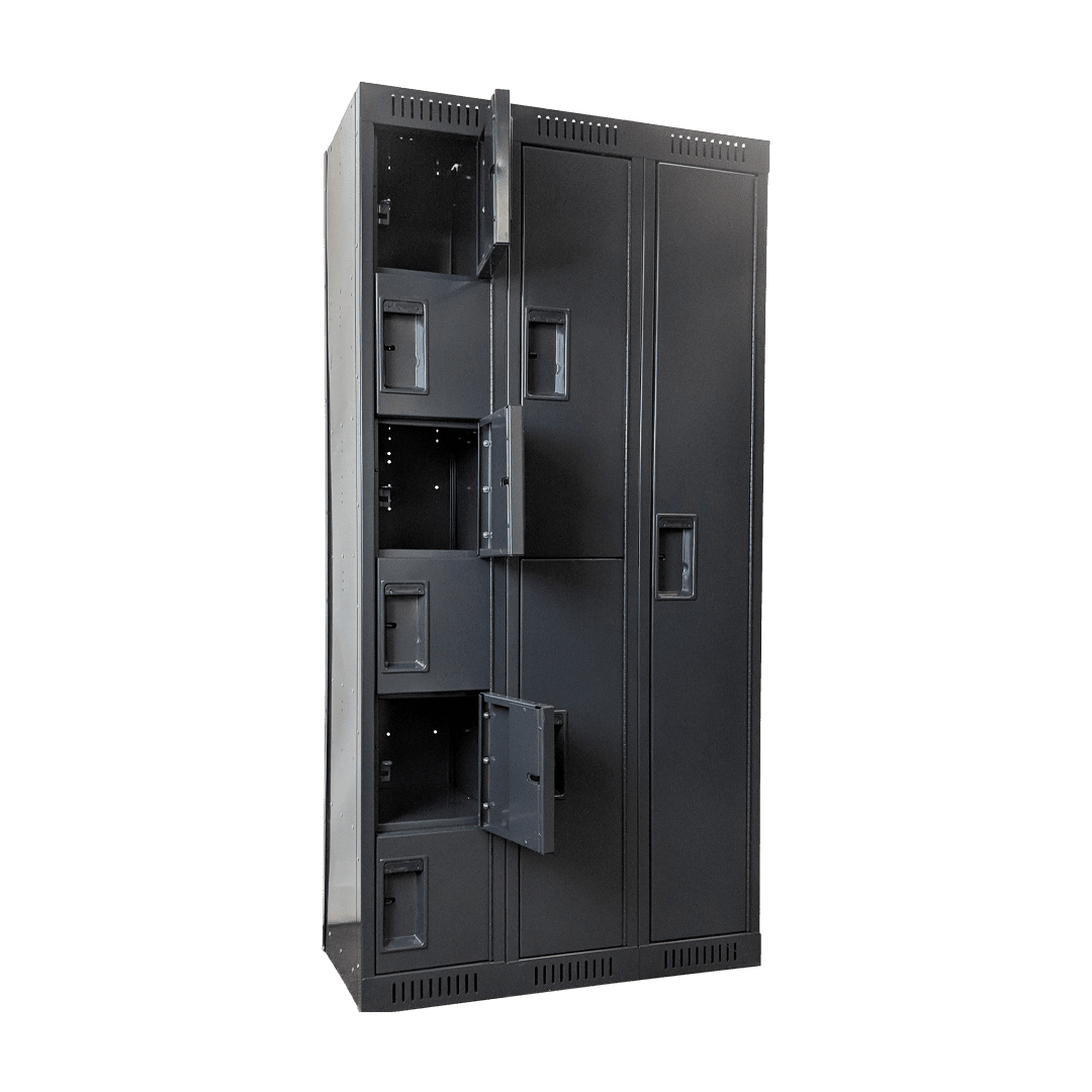 Closed back evidence locker with multiple storage options