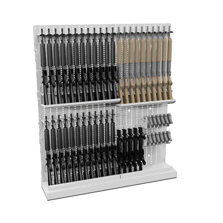 Expandable weapon rack for siezed weapon storage